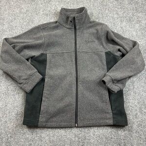 COLUMBIA Kids Grey/Black Full Zip Fleece Jacket size: 10/12